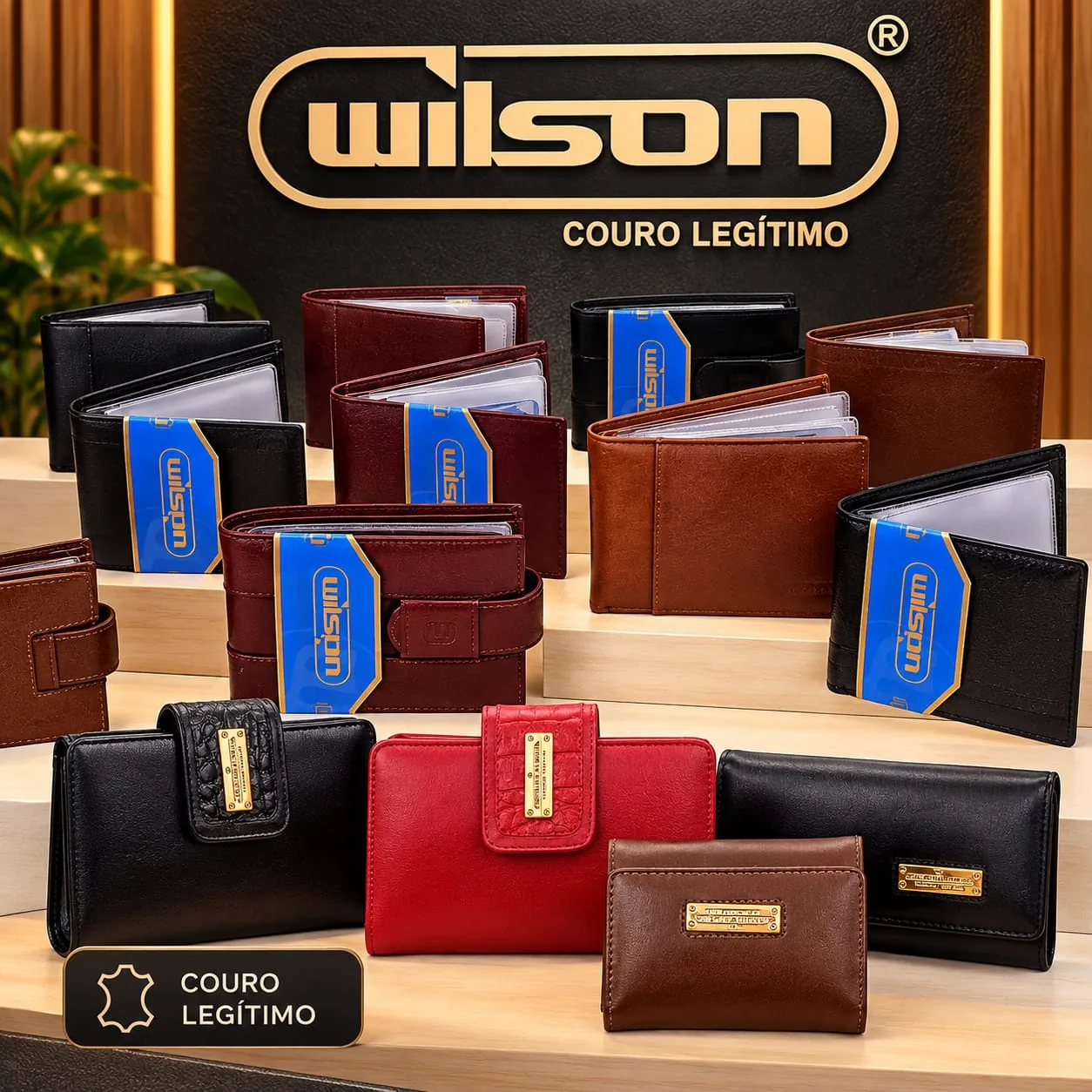 Carteiras e acessórios com identificação Wilson Couro Legítimo